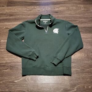 Unwind by League Michigan Spartans Pullover Quarter Zip Sweatshirt Mens Small